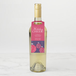 Christmas wine tags baubles red blue personalized