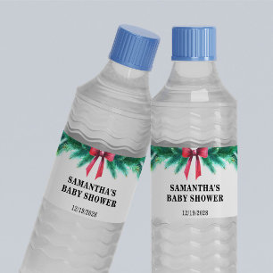 Christmas Winter Baby Shower  Water Bottle Label