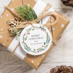 Christmas Winter Berries Wreath Custom Family Name Favour Tags<br><div class="desc">Custom-designed gift tags for the Christmas holiday season featuring personalized family name encircled in watercolor Christmas wreath with winter greenery and red berries.</div>