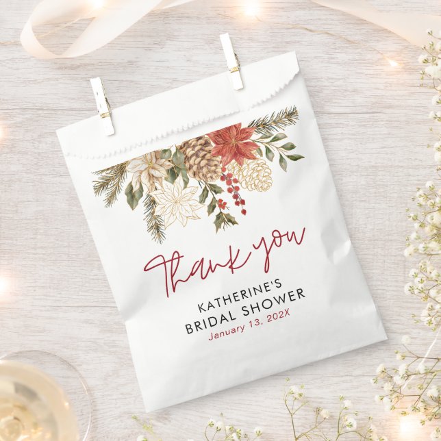 Christmas Winter Bridal Shower  Favour Bag (Clipped)