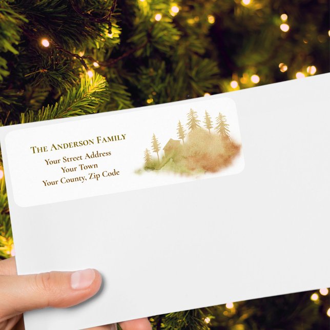 Christmas Winter Brown Hut Forest Fir Trees Name (Creator Uploaded)