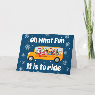 Christmas Winter Bus Driver Aide Thank You Card