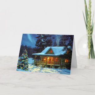 Christmas Winter Cabin Holiday Card