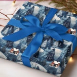 Christmas Winter Cabin in Forest Wrapping Paper<br><div class="desc">This design may be personalized in the area provided by changing the photo and/or text. Or it can be customized by choosing the click to customize further option and delete or change the colour of the background, add text, change the text colour or style, or delete the text for an...</div>