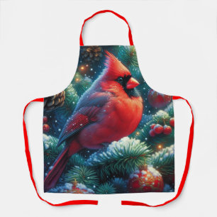 Christmas/winter Cardinal Apron
