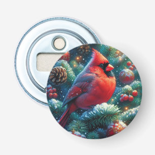 Christmas/winter Cardinal Bottle Opener