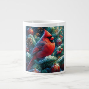 Christmas/winter Cardinal Large Coffee Mug