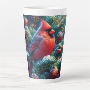 Christmas/winter Cardinal Latte Mug