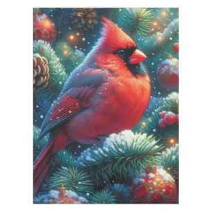 Christmas/winter Cardinal  Tablecloth