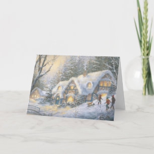 Christmas Winter Cottage Holiday Card