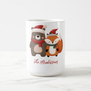 Christmas/Winter Cute Bear & Fox Coffee Mug