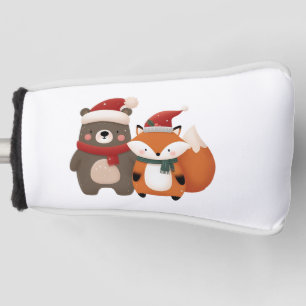 Christmas/Winter Cute Bear & Fox Golf Head Cover