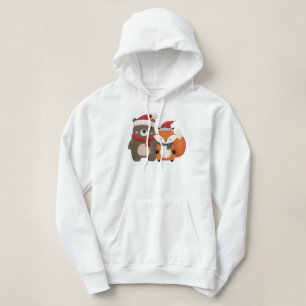 Christmas/Winter Cute Bear & Fox Hoodie