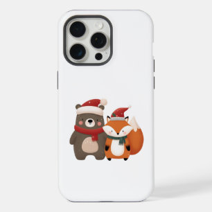 Christmas/Winter Cute Bear & Fox iPhone 15 Pro Max Case