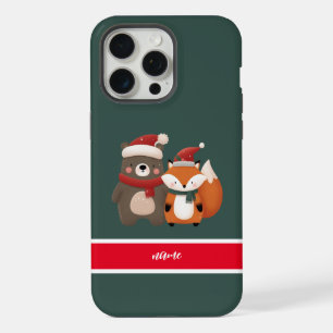 Christmas/Winter Cute Bear & Fox iPhone 15 Pro Max Case