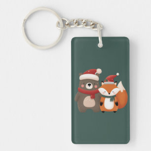 Christmas/Winter Cute Bear & Fox Keychain