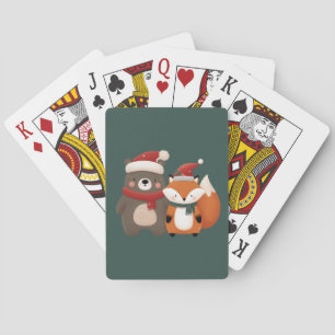Christmas/Winter Cute Bear & Fox Playing Cards