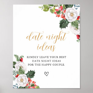 Christmas Winter Date Night Bridal Shower Sign