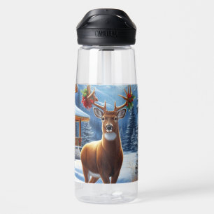 Christmas/Winter Deer Lodge Water Bottle