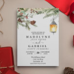 Christmas Winter Elegant Pine Drop Wedding   Invitation<br><div class="desc">This design may be personalized in the area provided by changing the photo and/or text. Or it can be customized by clicking Personalize this Template and then choosing the click to customize further option and delete or change the colour of the background, add text, change the text colour or style,...</div>
