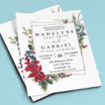 Christmas Winter Elegant Poinsettia Black Wedding  Flyer<br><div class="desc">One design per sheet. Budget invitations do not include envelopes. Flyers are printed on paper and not card stock. This design may be personalized in the area provided by changing the photo and/or text. Or it can be customized by clicking Personalize this Template and then choosing the click to customize...</div>