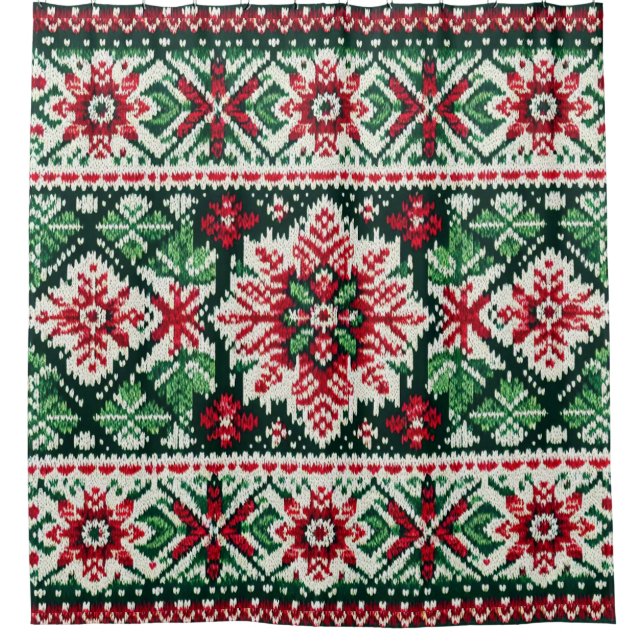 Christmas/Winter fair isle red & green (Front)