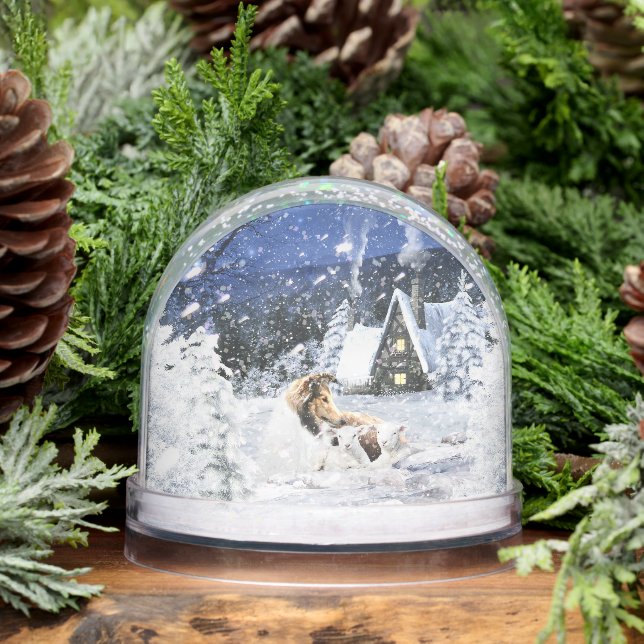Christmas Winter Fairy Tale, Sable Collie Dog - Snowglobe (Winter)