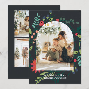 Christmas Winter Foliage Photo Frame Holiday Card