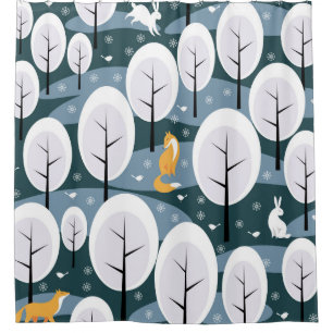 Christmas Winter Forest: Animals Seamless Pattern