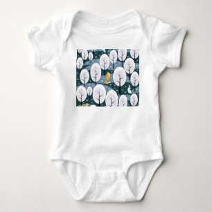 Christmas Winter Forest: Animals Seamless Pattern Baby Bodysuit