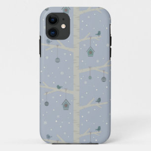Christmas winter forest birds cartoon iPhone 11 case
