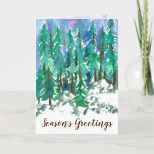 Christmas Winter Forest Season's Greetings  Holiday Card