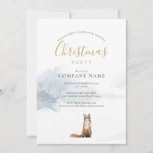 Christmas Winter Fox Corporate Holiday Party Invitation
