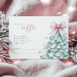 Christmas Winter Girl Baby Shower Diaper Raffle  Enclosure Card<br><div class="desc">Celebrate the arrival of your little girl with this charming winter-themed baby shower enclosure card. Featuring a teal Christmas tree adorned with a delicate blush pink bow and surrounded by pastel snowflakes, this elegant design blends festive charm with a soft, coquette touch. Perfect for creating a memorable winter baby shower...</div>