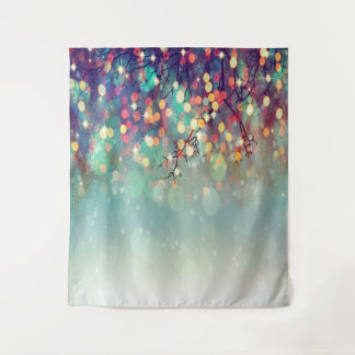 Christmas Winter Green Bokeh Photography Backdrop Tapestry