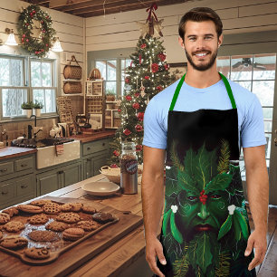 Christmas Winter Green Man Apron