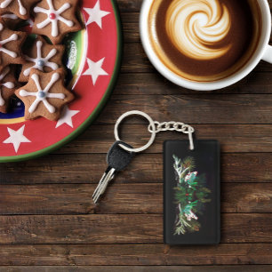 Christmas Winter Green Man Keychain