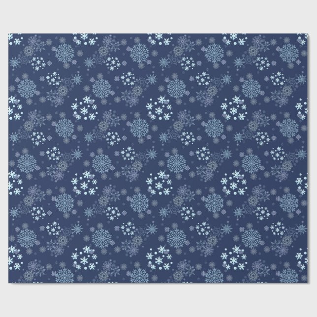 Christmas Winter Hanukkah Snowflake design  Wrapping Paper (Flat)