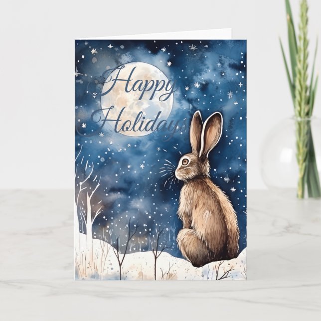 Christmas Winter Hare Card (Front)