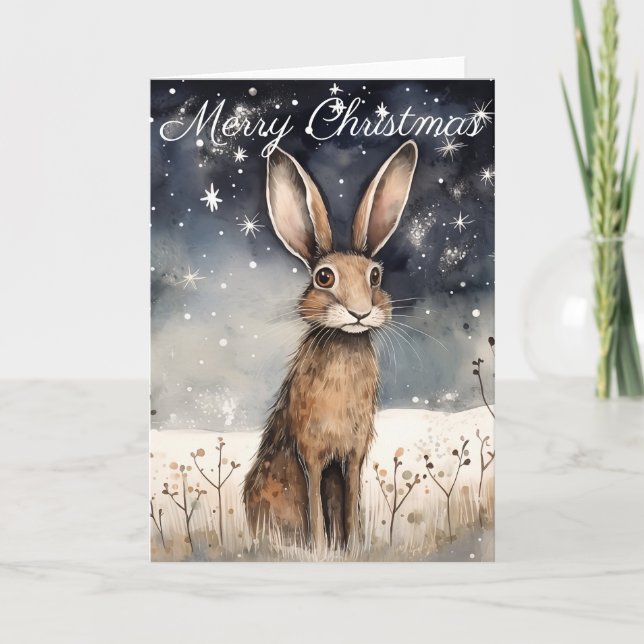 Christmas Winter Hare Card (Front)