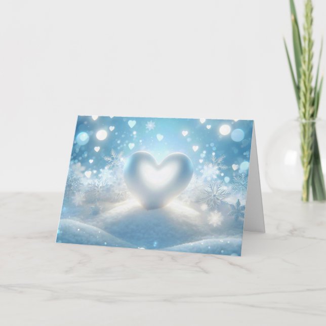 Christmas Winter Heart Holiday Card (Front)