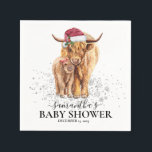 Christmas Winter Highland Cow Calf Baby Shower    Napkin<br><div class="desc">This design may be personalized in the area provided by changing the photo and/or text. Or it can be customized by clicking Personalize this Template and then choosing the click to customize further option and delete or change the colour of the background, add text, change the text colour or style,...</div>
