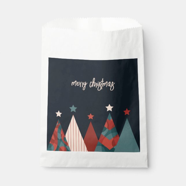 Christmas winter holidays abstract retro design favour bag (Front)