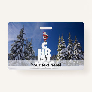 Christmas winter landscape badge