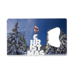 Christmas winter landscape credit card bottle opener