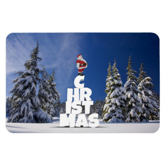 Christmas winter landscape magnet