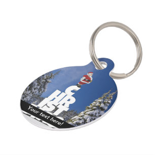 Christmas winter landscape pet tag