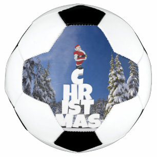 Christmas winter landscape soccer ball