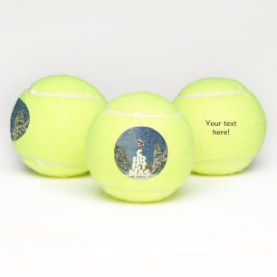 Christmas winter landscape tennis balls