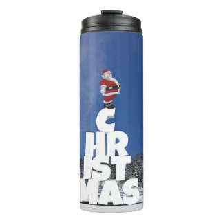 Christmas winter landscape thermal tumbler